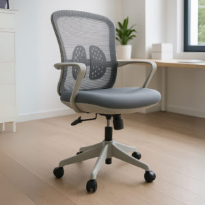 Silla Operativa Organic Mesh y Tela Gris Estructura Gris