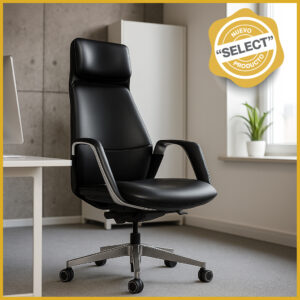 Silla Ejecutiva TH03 Vinipiel Negro y Base Cromada