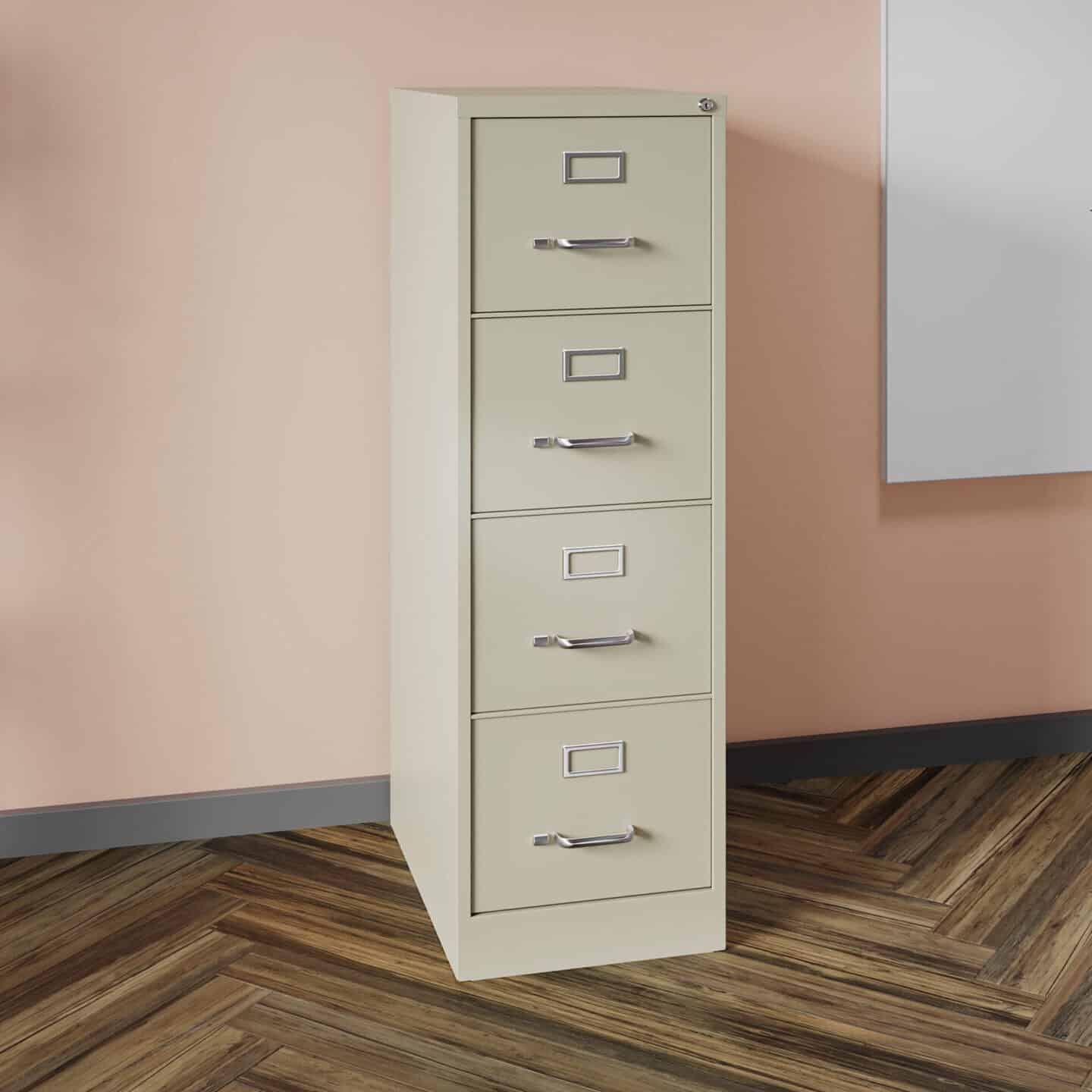 Archivero vertical de 4 gavetas tamaño oficio Institucional con cerradura de seguridad