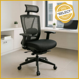 Silla Ejecutiva H1 Mesh con Tela Negra y Estructura Negra