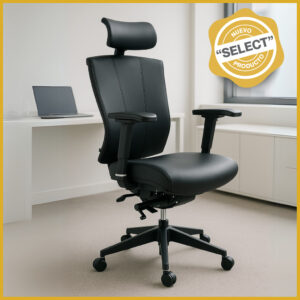 Silla Ejecutiva H1PU Vinipiel Negro y Estructura Negra