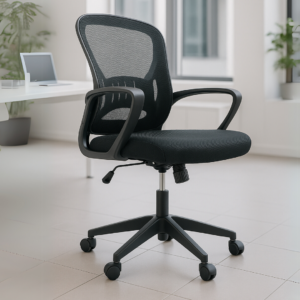 Silla Operativa E104 Mesh y Tela Negra