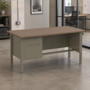 Escritorio Metálico Nova 152cm con Pedestal Izquierdo