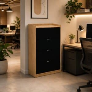 Archivero Horizontal Fijo con 4 Gavetas y 1 Entrepaño