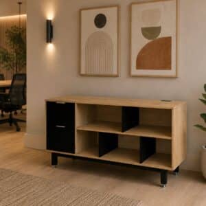 Credenza Alta con Papelera y Archivo 150 x 75 cm (Izquierdo)