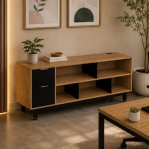 Credenza Alta con Papelera y Archivo 180 x 75 cm (Izquierdo)