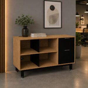 Credenza Alta con Papelera y Archivo 120 x 75 cm (Derecho)
