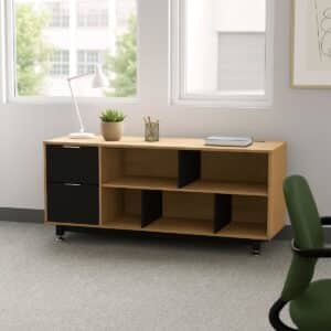 Credenza Baja con Papelera y Archivo 150 x 67.5 cm (Izquierdo)