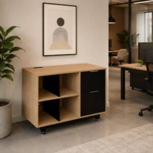 Credenza Baja con Papelera y Archivo 90 x 67.5 cm (Derecho)