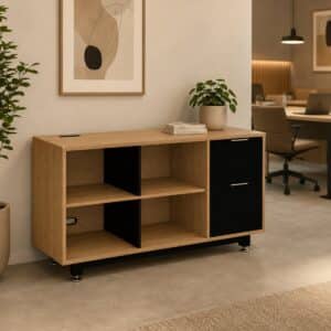 Credenza Baja con Papelera y Archivo 120 x 67.5 cm (Derecho)