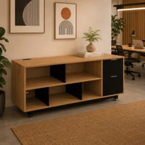 Credenza Baja con Papelera y Archivo 150 x 67.5 cm (Derecho)