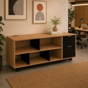 Credenza Baja con Papelera y Archivo 180 x 67.5 cm (Derecho)