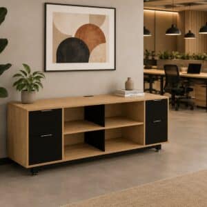 Credenza Baja con Doble Papelera y Archivo 180 x 67.5 cm