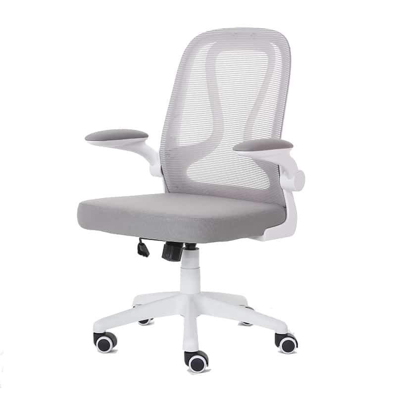 Silla Operativa E107 Mesh y Tela Color Gris Estructura Blanca - Image 2