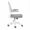 Silla Operativa E107 Mesh y Tela Color Gris Estructura Blanca - Thumbnail Image 3