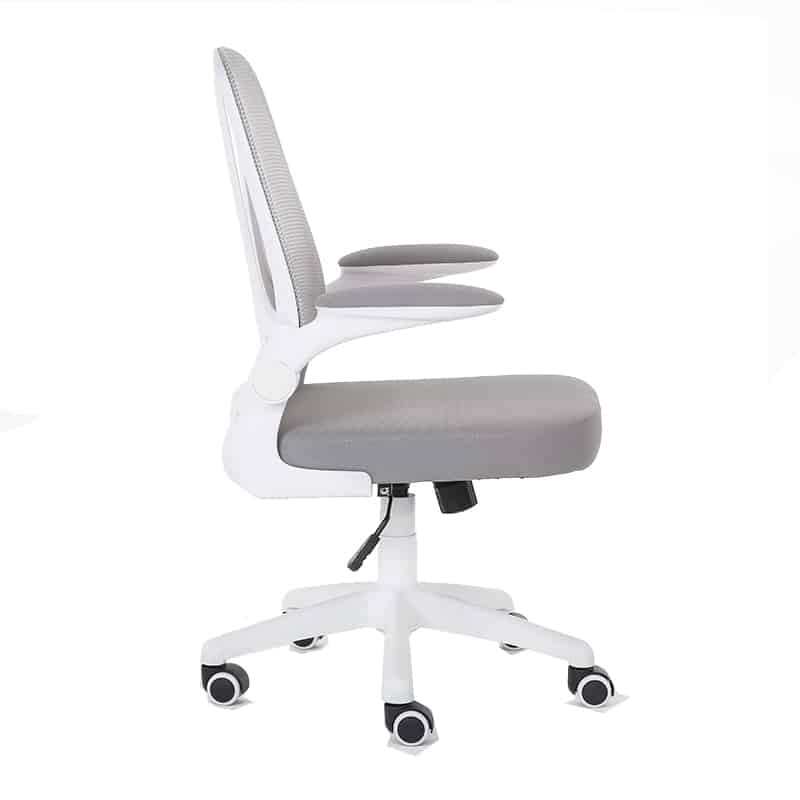 Silla Operativa E107 Mesh y Tela Color Gris Estructura Blanca - Image 3