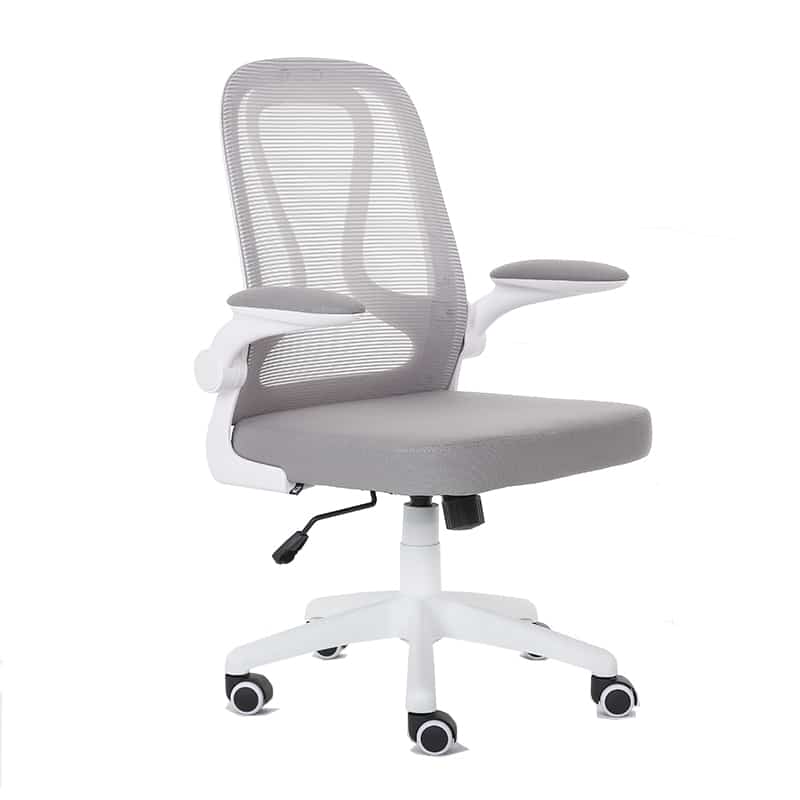 Silla Operativa E107 Mesh y Tela Color Gris Estructura Blanca - Image 4