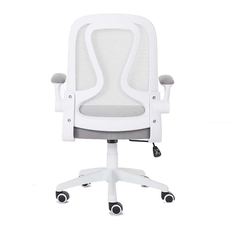 Silla Operativa E107 Mesh y Tela Color Gris Estructura Blanca - Image 6