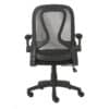 Silla Operativa E107 Mesh y Tela Color Negro Estructura Negro - Thumbnail Image 6