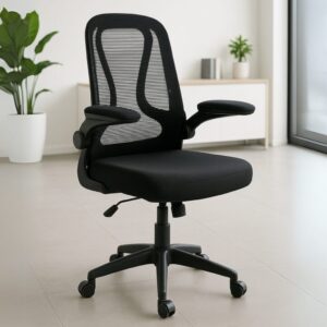 Silla Operativa E107 Mesh y Tela Color Negro Estructura Negro