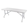 Mesa plegable rectangular 2 secciones 2.44x76 plastico blanco - Thumbnail Image 2