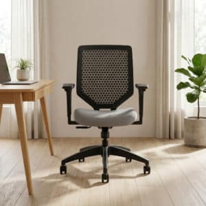 Silla Ejecutiva Solve Respaldo Negro/Asiento Gris  c/b HSLVTMR.Y0.A.H.OS.CU22.NL.SB.T