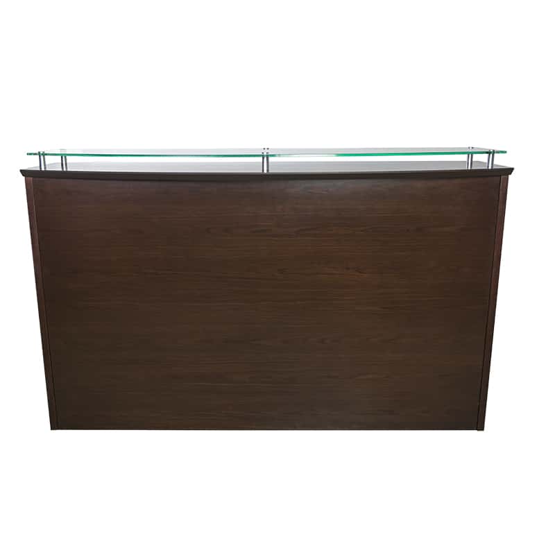 Recepcion Recta Filo cubierta de vidrio Chapa Walnut - Image 2