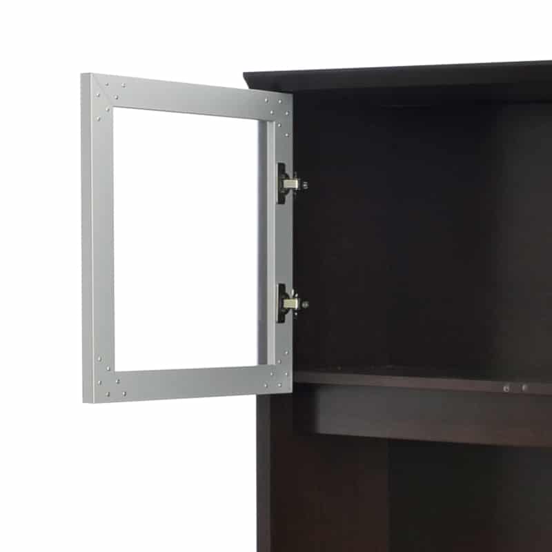 Librero Filo Sobre Credenza con Puertas de Cristal 1.81x35x1.05 Chapa Walnut - Image 2