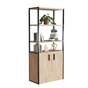 Librero Filio con credenza baja y puertas abatibles 180x75 cm