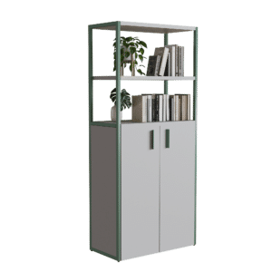 Librero Filio con credenza alta y puertas abatibles 180x75 cm