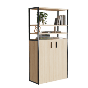 Librero Filio con credenza alta y puertas abatibles 180x90 cm