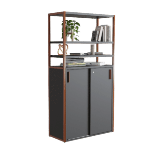 Librero Filio con credenza alta y puertas corredizas 180x90 cm