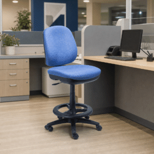 Silla Cajero RS-460/45 Tapizado en Tela Verde s/b con Aro de Nylon