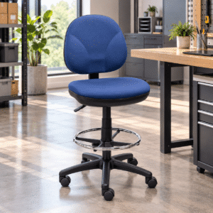 Silla Cajero RS-500/40 Tapizado en Tela Azul s/b con Aro de Acero