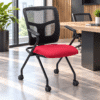 Silla de Visita RE-1515 multifuncional Mesh Negro Asiento Abatible con Rodajas - Thumbnail Image 1