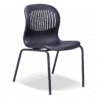 Silla de Visita Estibable para eventos en Polipropileno, Estructura Negra - Thumbnail Image 2
