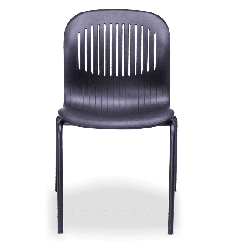 Silla de Visita Estibable para eventos en Polipropileno, Estructura Negra - Image 3