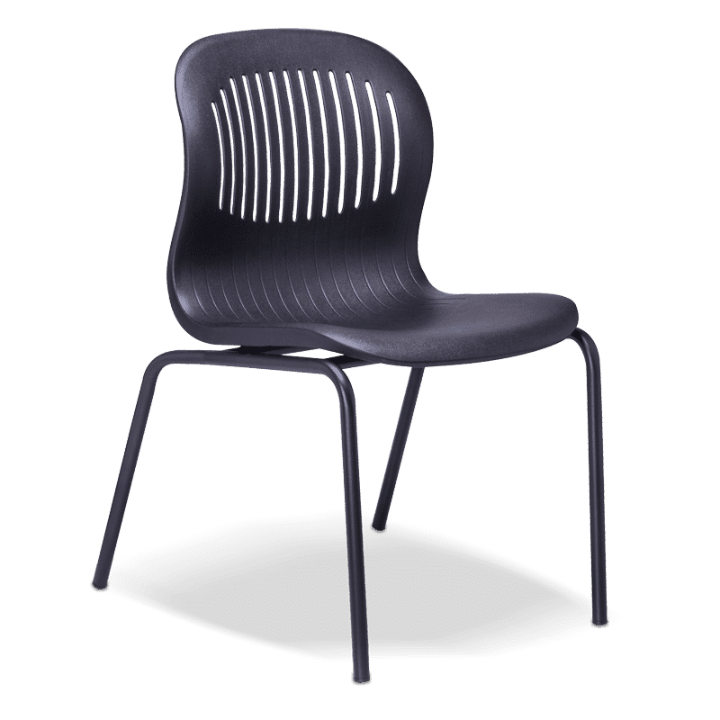 Silla de Visita Estibable para eventos en Polipropileno, Estructura Negra - Image 2