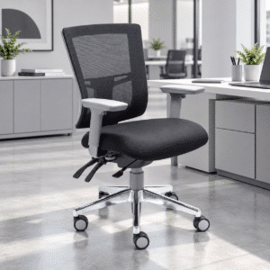 Silla Operativa Quadra Mesh y Tela Negro Estructura Gris