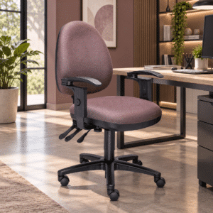 Silla Operativa RS-650 Tapizado en Tela Café con brazos