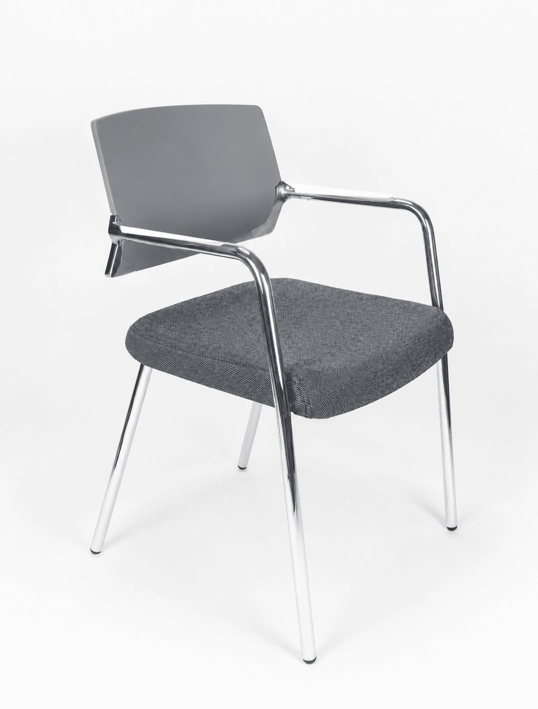 Silla de visita Cool 2322-RE20 de 4 puntos con asiento en tela terra/niebla y estructura cromada