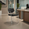 Silla de Visita Cool 4 Puntos Respaldo en Polipropileno y Asiento en Piel, Estructura Negra - Thumbnail Image 1
