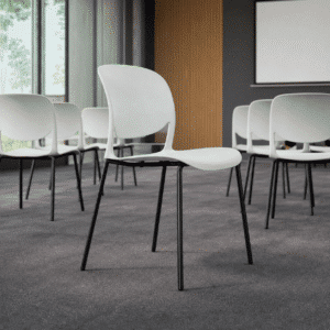 Silla de Visita 4 Puntos Multifuncional RE-614 Color Blanco