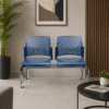 Banca Rewind 2 Plazas Color Azul Estructura Cromo - Thumbnail Image 1