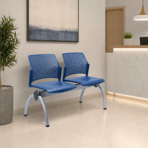 Banca Rewind 2 Plazas Color Azul Estructura Gris