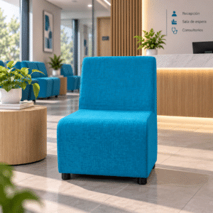 Sillón Modular STELLA 1 plaza Tapizado en Tela Turquesa