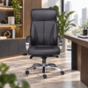 Silla Ejecutiva RP-8000 en Simil Piel Negro, Estructura Cromada - Thumbnail Image 1