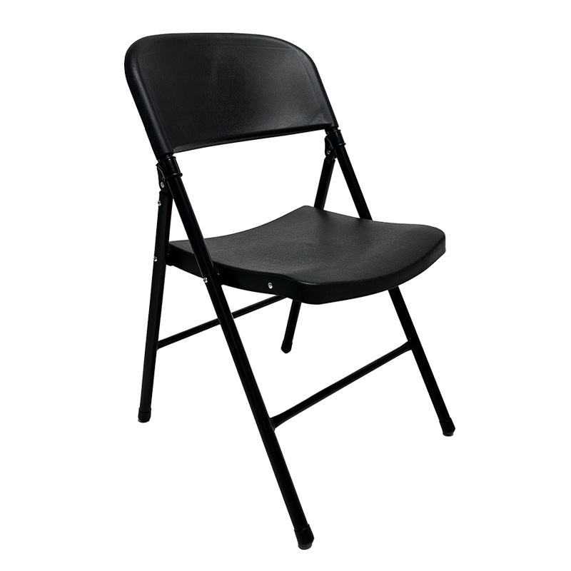 Silla Plegable Plástica Color Negro Estructura Negra - Image 2