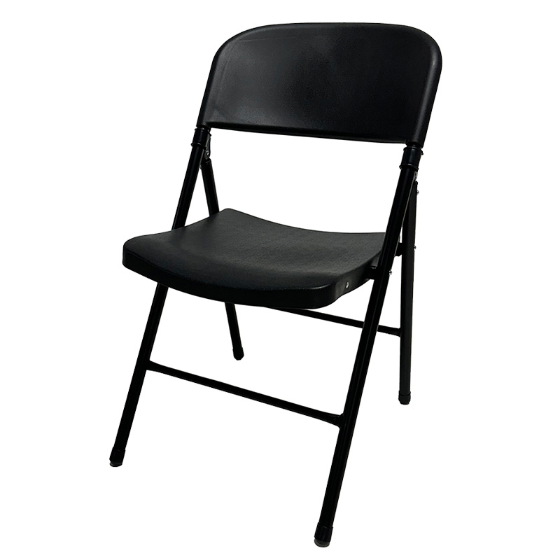 Silla Plegable Plástica Color Negro Estructura Negra - Image 3