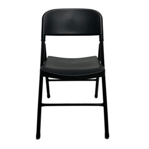 Silla Plegable Plástica Color Negro Estructura Negra